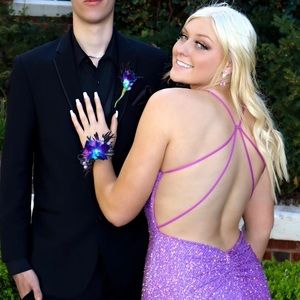 Purple Sequin Prom Dress